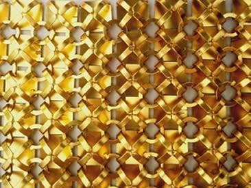 Each single flake is connected with four flakes by metal ring.