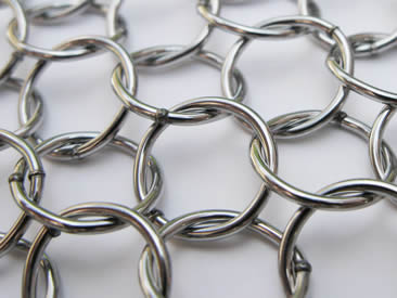 Architectural ring mesh made of stainless steel and each ring is welded with other ring.